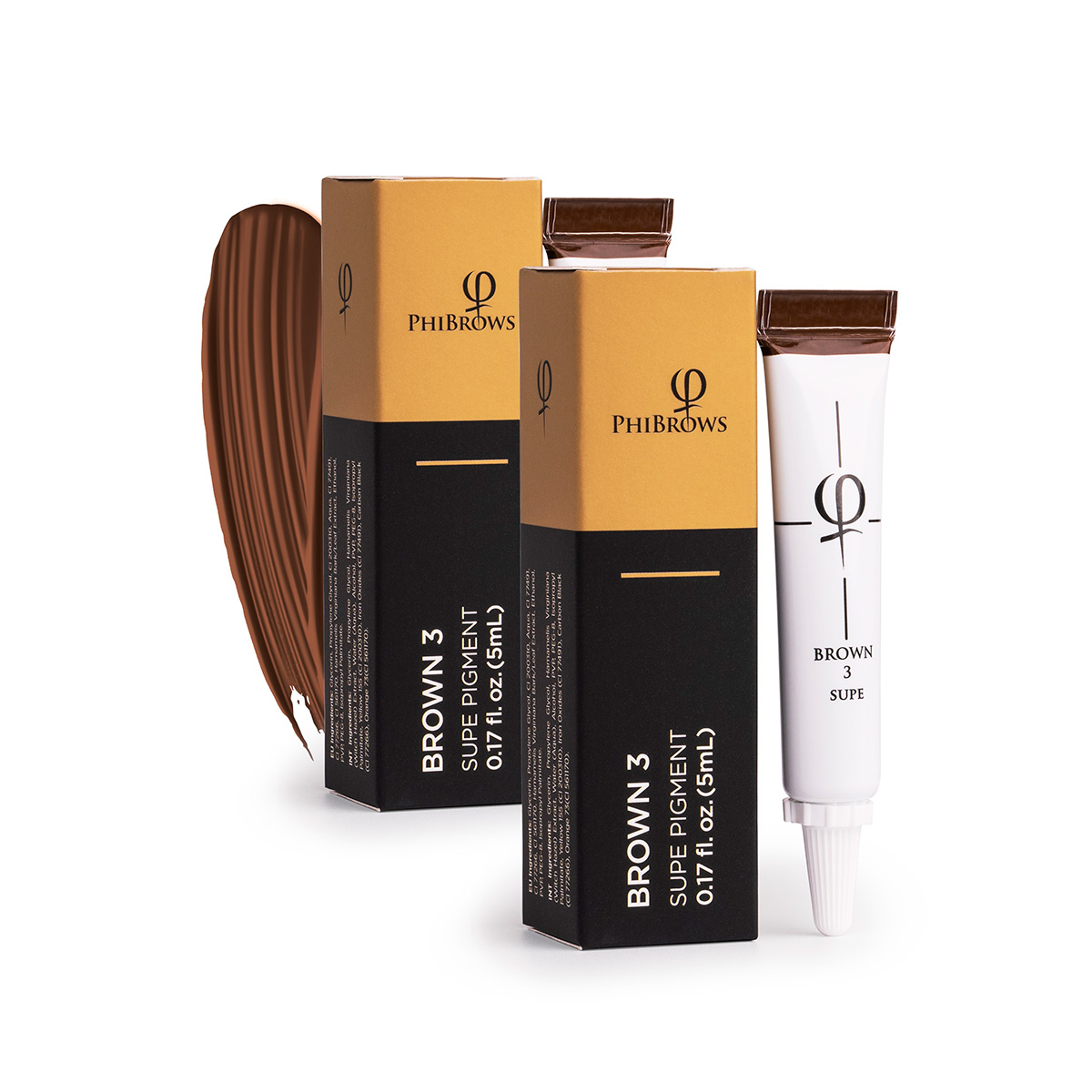 PhiBrows Brown 3 SUPE Pigment 5ml - 2pcs PhiBrows Brown 3 SUPE Pigment 5ml - 2pcs